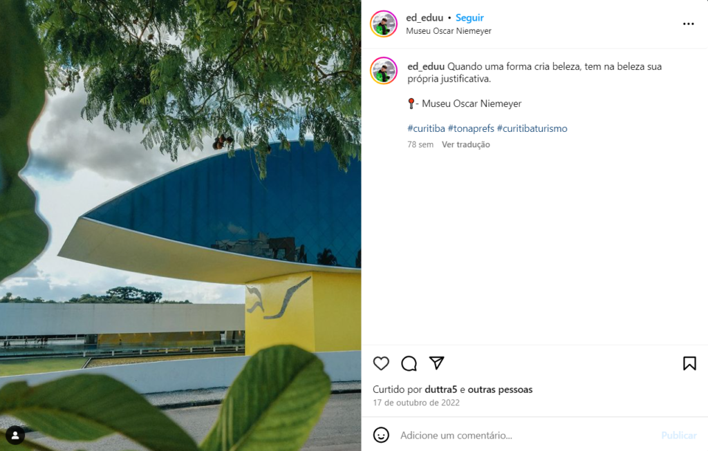 Museu Oscar Niemeyer, em Curitiba. Foto de: Eduardo Grosskopf