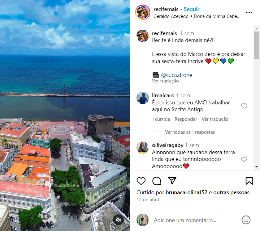 O Marco Zero, em Recife, visto de cima. Conheça durante as férias de julho.