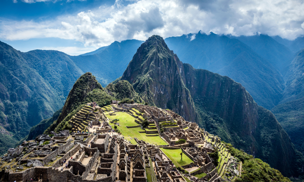 Vista aérea de Machu Picchu.