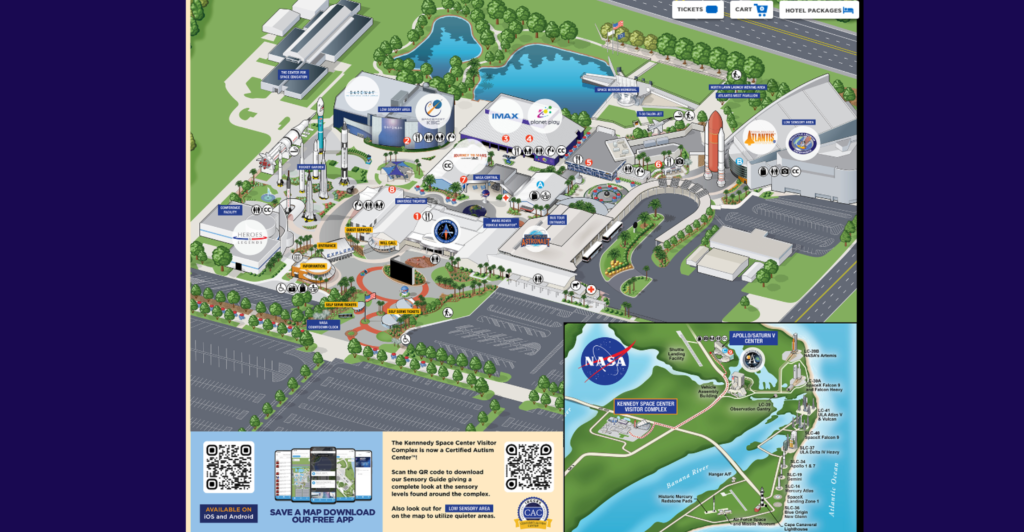 Mapa do Kennedy Space Center. 