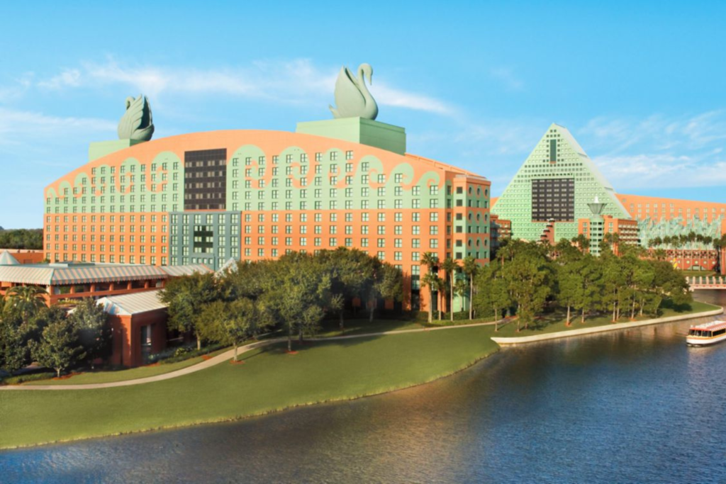 O Walt Disney World Swan Hotel fica dentro do complexo da Disney, em Orlando.