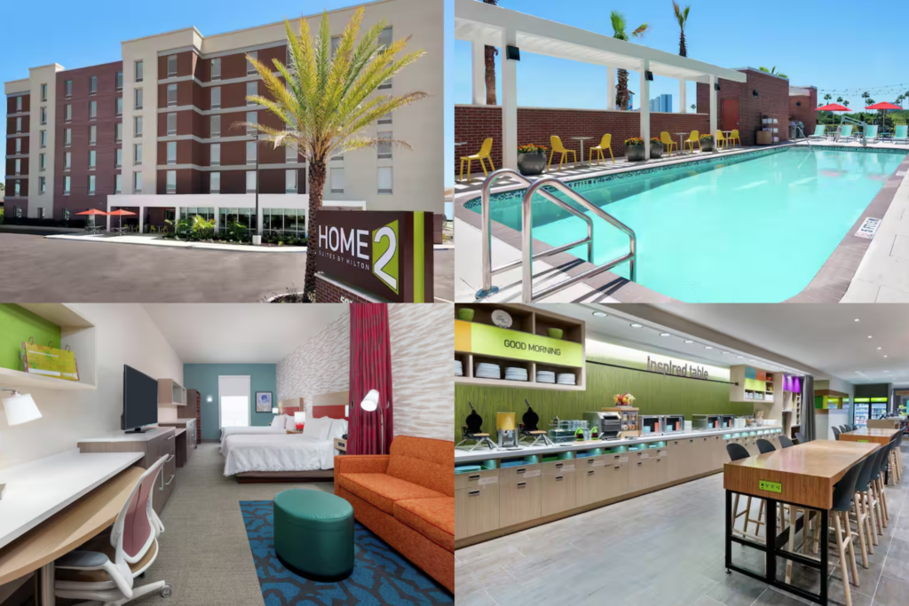 O Home2 Suites By Hilton Orlando Near Universal fica a poucos minutos dos parques da Universal