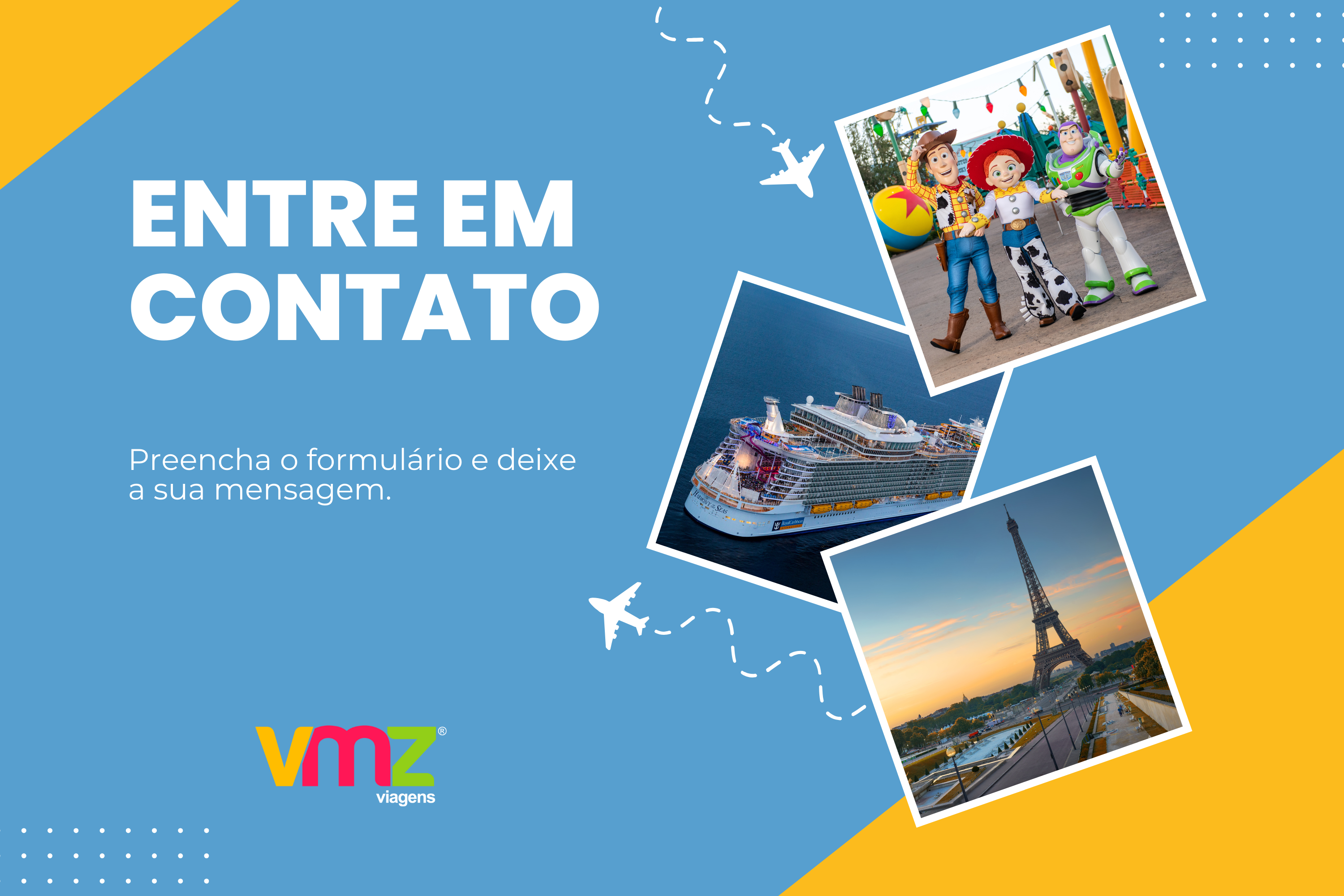 Entre em contato com a VMZ Viagens!