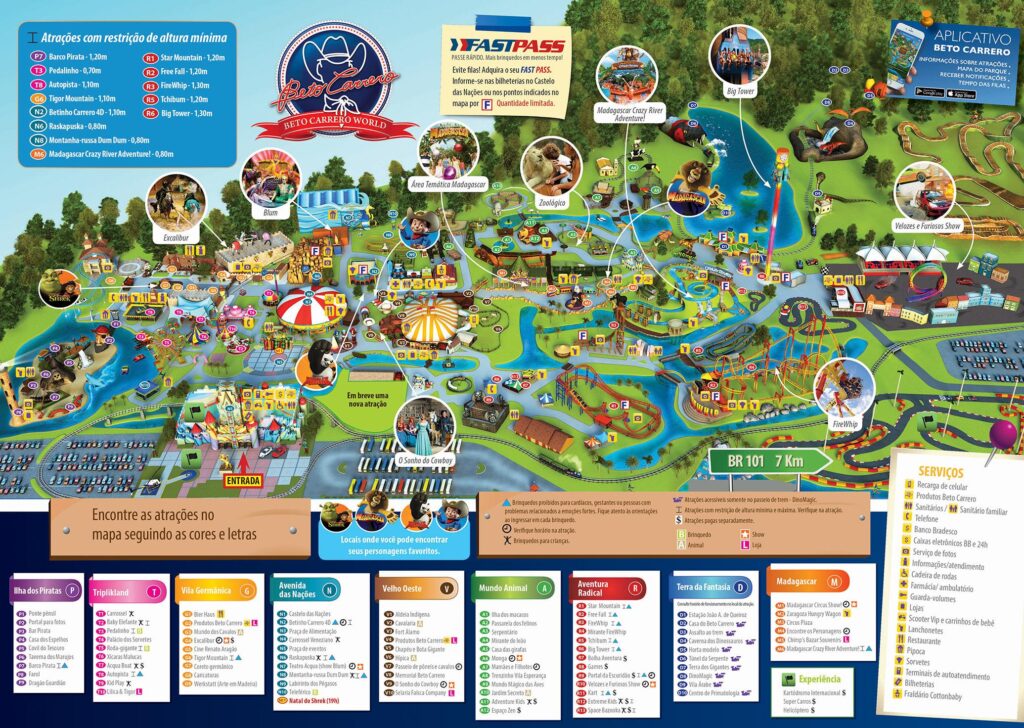 Veja o mapa do Beto Carrero World.