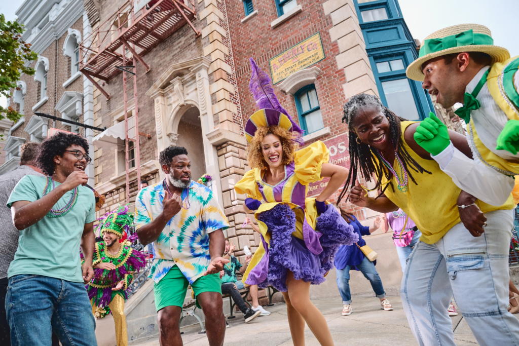 O Mardi Gras, no Universal Orlando Resort, acontece entre 1º de fevereiro e 30 de março.