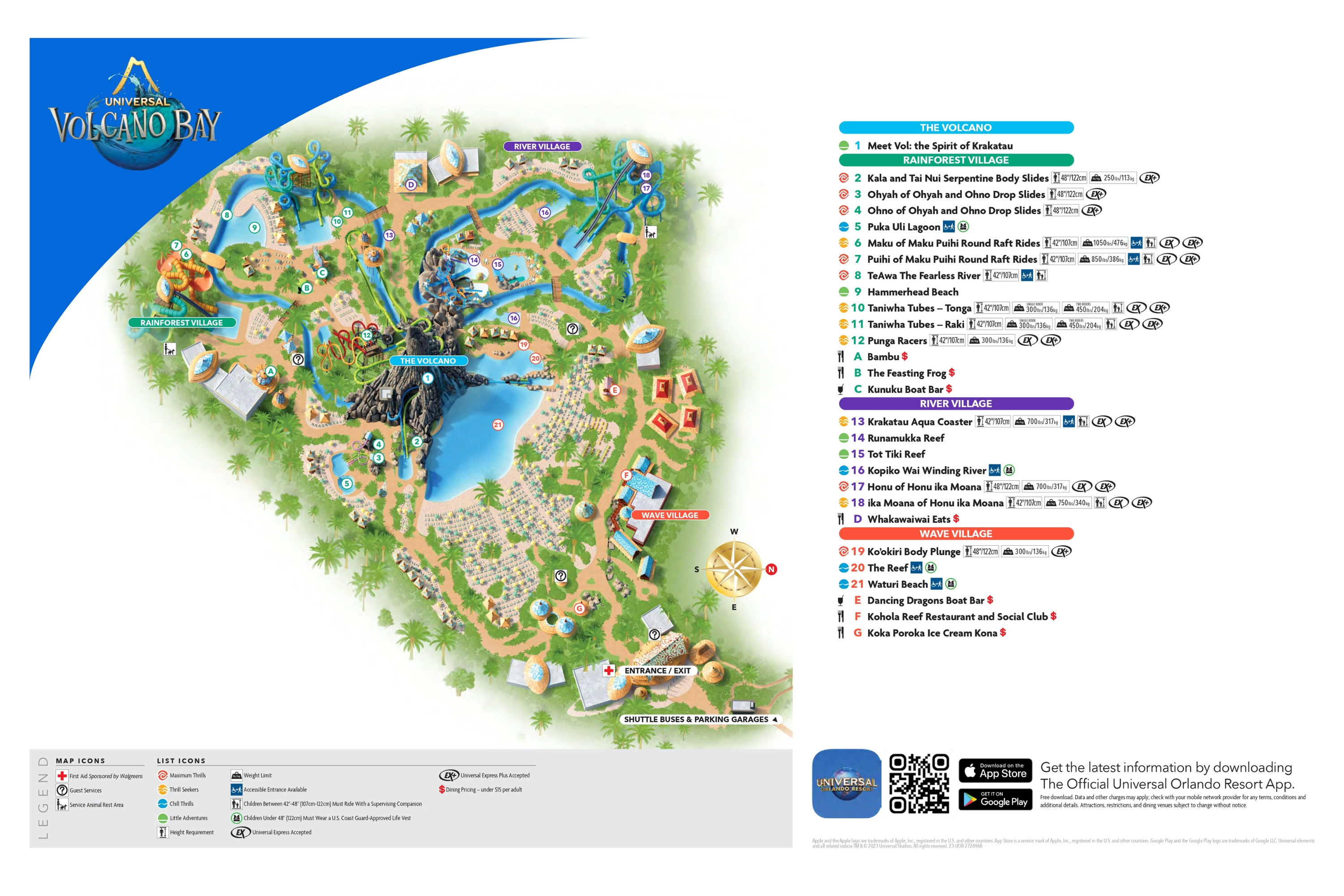 Mapa do Volcano Bay.