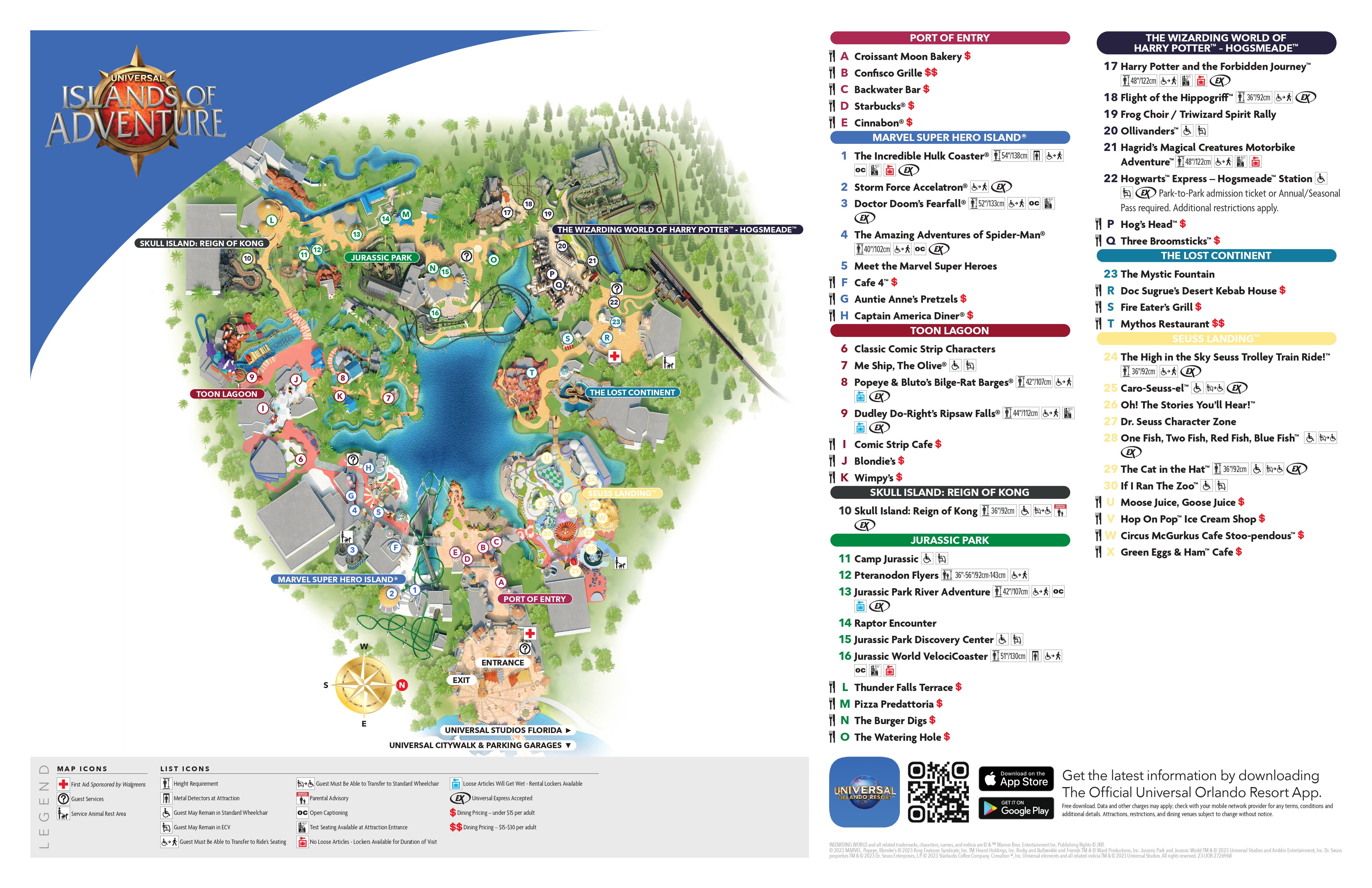 Mapa do Universal's Islands of Adventure.