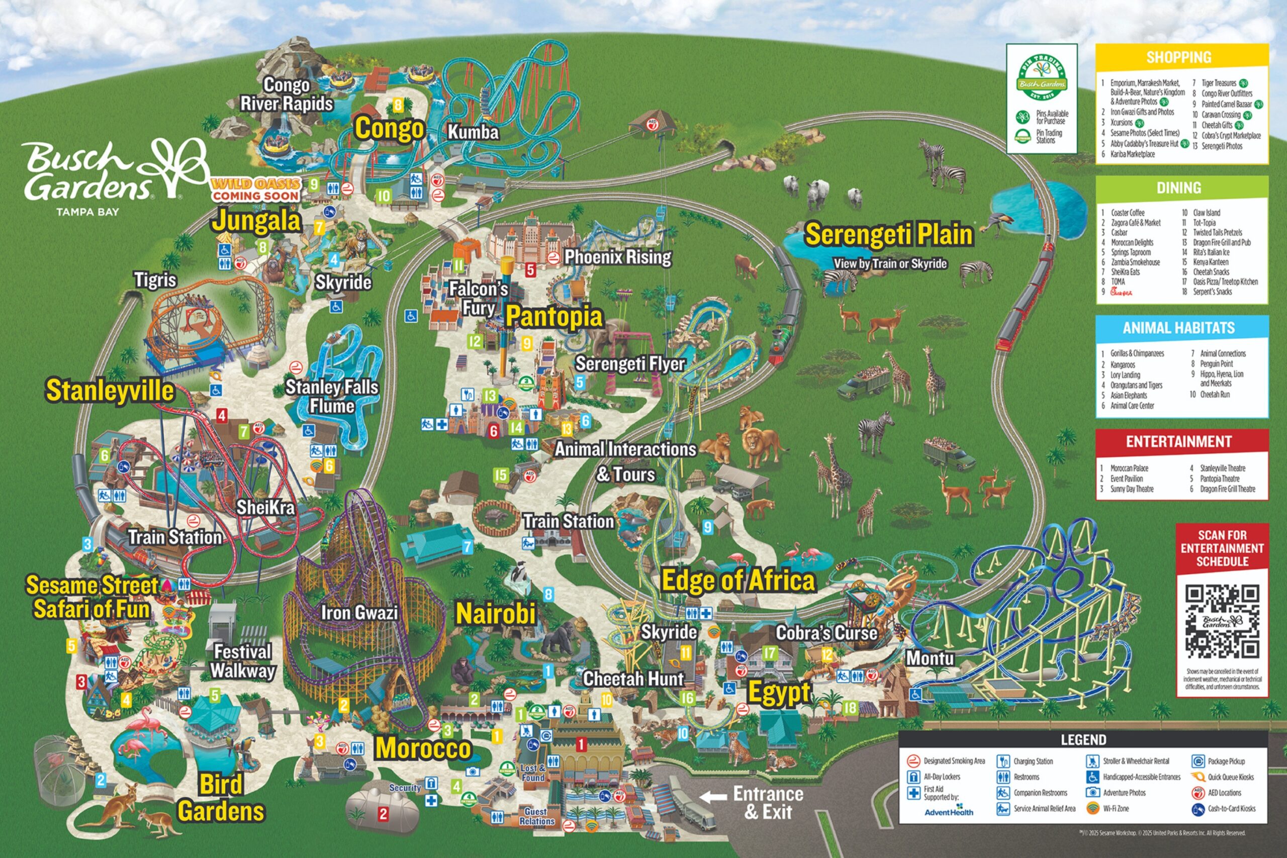 Confira o mapa do Busch Gardens Tampa Bay.