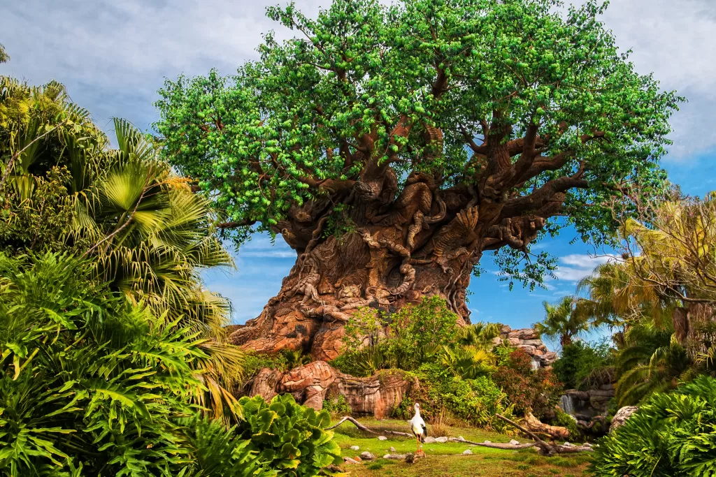 A Árvore da Vida, símbolo do Animal Kingdom, fica na área Discovery Island.