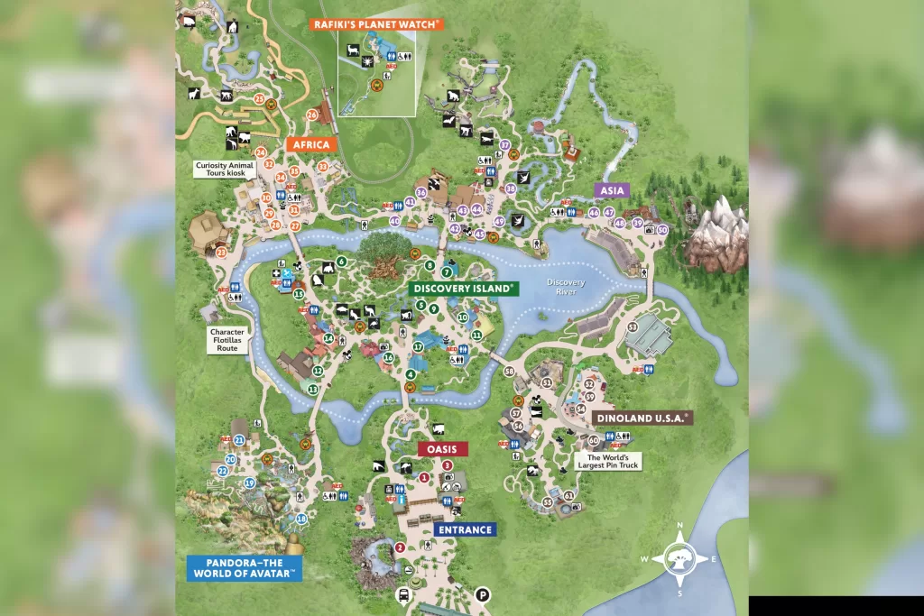 Conheça o mapa do Animal Kingdom.