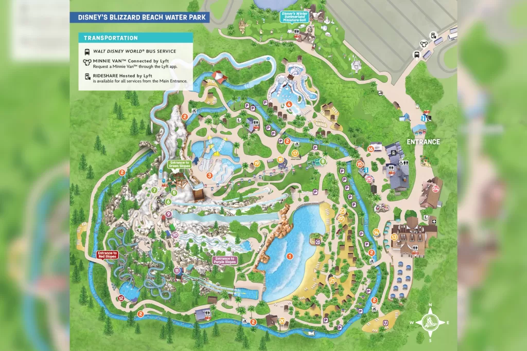 O Blizzard Beach tem atrações que agradam desde quem quer relaxar até quem busca adrenalina.