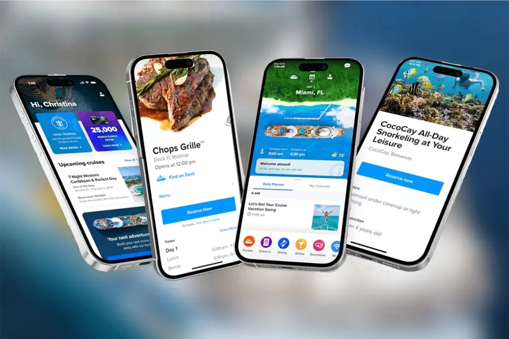 Baixe o app da companhia marítima e fique por dentro de tudo que o seu cruzeiro oferece.