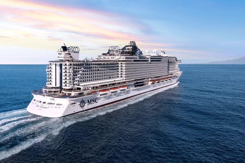 O gigante MSC Seaview faz parte da temporada de cruzeiros 2025/2026.