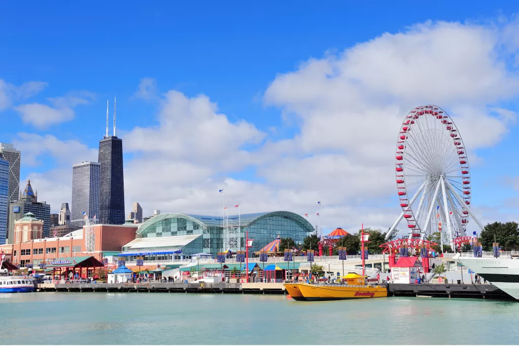 Visite o Navy Pier com as crianças em Chicago.