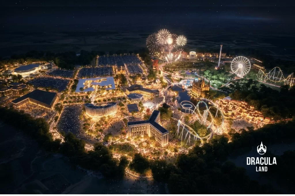 O Dracula Land será um megacomplexo de parque temático, hotéis, arena multiuso, pista de corrida outlet de luxo e mais.
