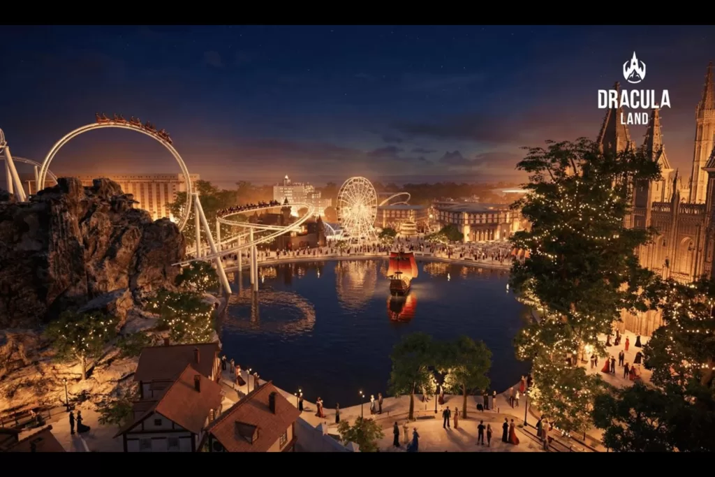 O Dracula Land terá 40 atrações espalhadas em seis áreas temáticas.