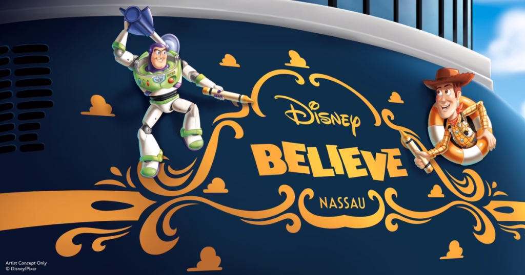 Popa do Disney Believe com esculturas de Woody e Buzz Lightyear